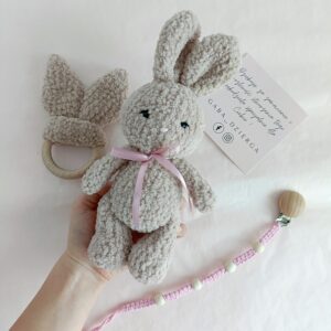 zestaw maskotka królik