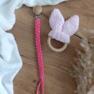 zawieszka do smoczka i gryzak handmade